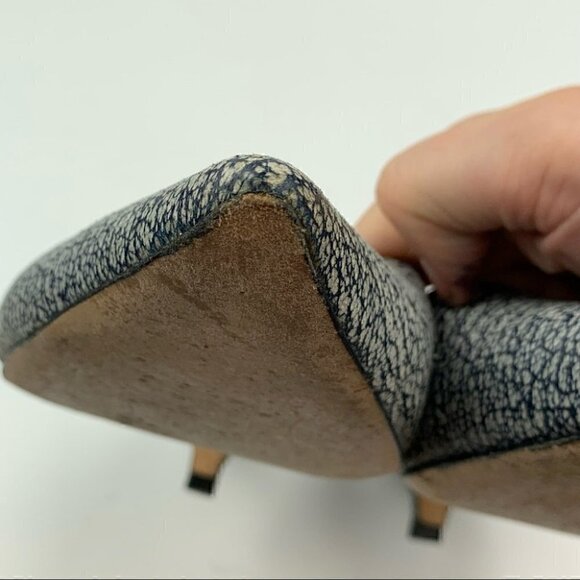 Clorinda Antinori the Rosie heels 39.5 9.5 blue cream crackle slingback kitten - Picture 13 of 14